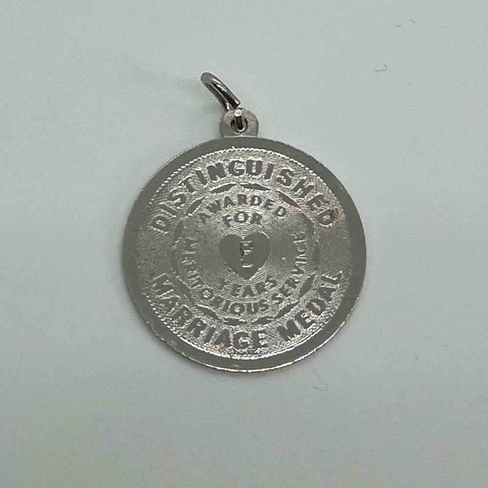 Vtg 925 Sterling Silver 5 Year Anniversary Distinguished Marriage Charm Pendant